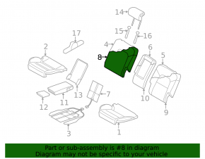 Rear seats, 2nd row, right, Audi Q5 8R 09-17, beige leather, scratches, dents