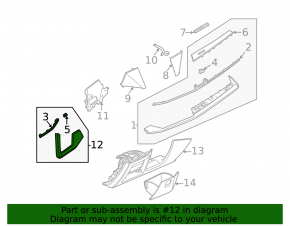 Front panel trim, left, Audi A3 22-26, lower, gray, bump, chip, scratches