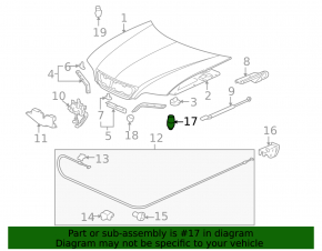Hood bumper right Honda Insight 19-22 outer