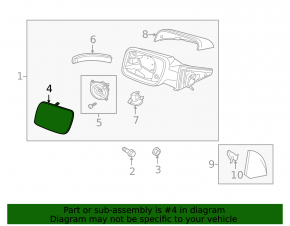 Mirror element right Ford Explorer 20- BSM
