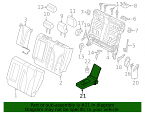 Lincoln MKC 15 rear seat armrest - beige leather, broken mount, rusty bracket, needs cleaning