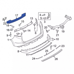 Lincoln MKX 16 Rear Bumper Reinforcement - Rusty