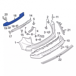 Lincoln MKX 16 Rear Bumper Reinforcement - Rusty