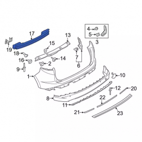 Lincoln MKX 16 Rear Bumper Reinforcement - Rusty