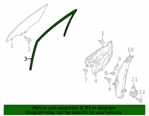 Front right glass seal Mazda CX-5 17-24
