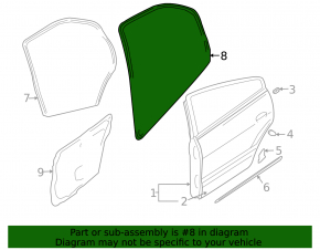 Rear right door seal for Mitsubishi Galant 04-12