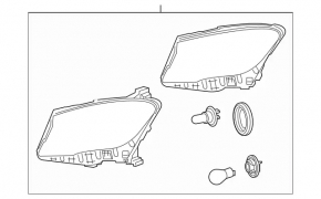 Headlight front left bare Mercedes GLA 15-17 halogen
