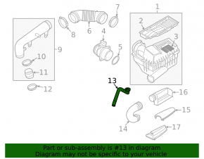 Air pump hose VW Beetle 12-19