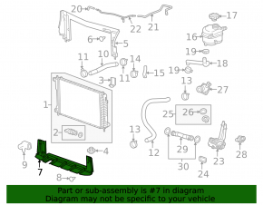 Lower radiator deflector GMC Terrain 10-15