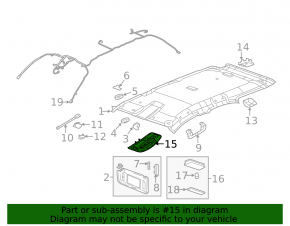 Front light GMC Terrain 10-16 under the hatch, without electric tailgate