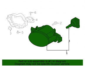 Fog light left Nissan Rogue 14-16 broken housing and reflector on spare parts, sand