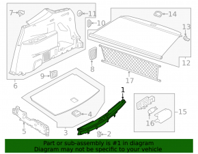 Trunk opening trim VW Atlas 18-24