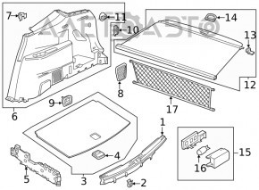 Trunk opening trim VW Atlas 18-24