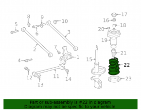 Rear right spring Lexus RX300 98-00 AWD
