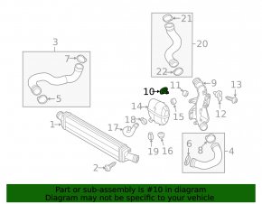Upper left intercooler bracket for Audi Q8 19-26 (metal + rubber)
