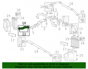 Right lower intercooler pipe for Audi Q7 20-21 3.0T MHEV, first to turbo, rubber, torn casing