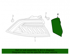 Right outer fender light trim for Audi Q8 19-23