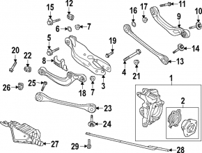 Upper rear left front transverse control arm for Audi A8 19-25