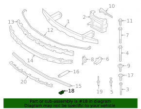 Left front bumper lower reinforcement bumper stop for BMW 3 G20 19-24