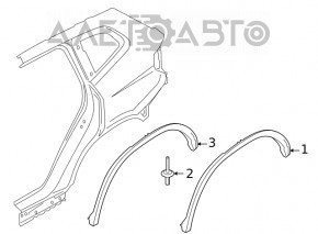 Rear left fender arch trim BMW X3 G01 18-24 structure