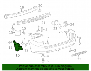 Rear bumper liner left Toyota Sienna 11-20