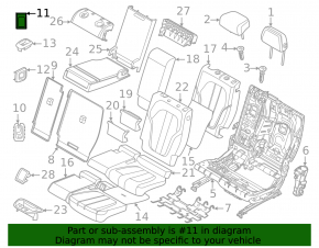 BMW X7 G07 19-26 Rear Left Seat Tilting Button Black
