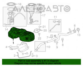 Fuel tank Jeep Cherokee KL 14-18 AWD