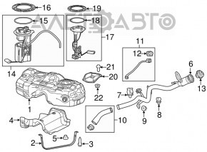 Fuel tank Jeep Cherokee KL 14-18 AWD