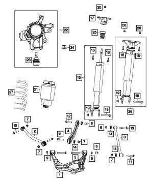 Rear left transverse control arm Jeep Grand Cherokee WK2 16-21 for air suspension