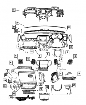 Jeep Grand Cherokee WK2 18 Climate Control Panel Assembly