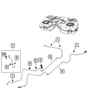 Jeep Grand Cherokee WL 22-25 PHEV fuel pressure sensor on the fuel line