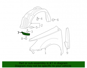 Front Bumper Mudguard Right Acura MDX 07-13