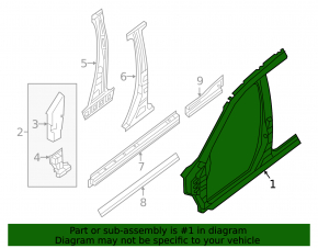 Body pillar center left Infiniti JX35 QX60 13-