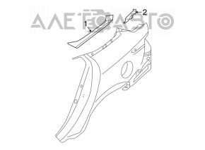 Rear wing molding left Nissan Maxima A36 16- chrome