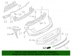 Rear bumper lip trim left Audi Q5 80A 18-20 S-Line
