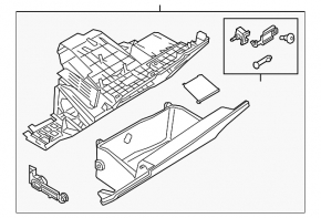 Audi Q5 80A 18-24 glove compartment, gray