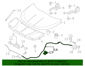 Hood release cable rear part Kia Niro 23-