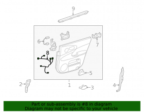 Wiring rear left door Lexus GS300 GS350 GS430 GS450h 06-07 under keyless