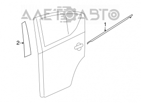 Door trim side rear left Nissan Versa 12-19 usa