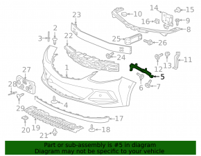 Front bumper mount left Chevrolet Volt 16-