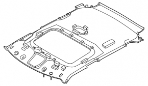 Kia EV6 22-24 headliner for panoramic windows, black