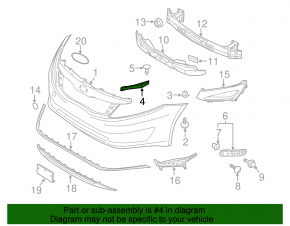 Front bumper bracket right Kia Optima 11-13