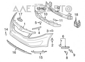 Front bumper bracket right Kia Optima 11-13