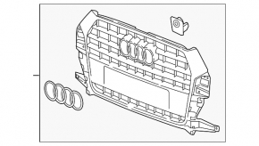 Radiator grill assembly Audi Q3 8U 16-18 black