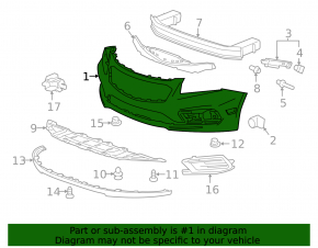 Front bumper bare Chevrolet Cruze 15-16 rest
