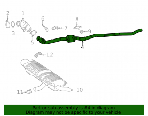 Exhaust pipe middle part Mercedes W167 GLE 350 20-23 2.0T AWD