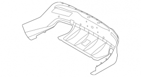 Mercedes GLE 53/63 21-23 rear bumper lip for parking sensors, for towbar, AMG pack