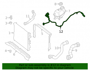 Mercedes E 400 17-18 Cooling System Return Hose