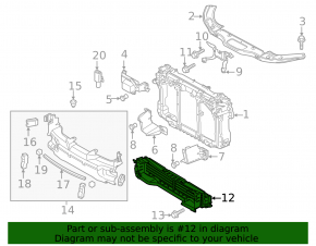 Radiator deflector blinds Mazda 3 14-16 BM prerest assembled