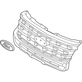 Radiator grill grill Ford Explorer 18-19 rest gray mat